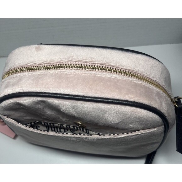 Juicy Couture Viral Juicy For All Crossbody Bag Pink Black Charm Purse Velour NW - Picture 8 of 11
